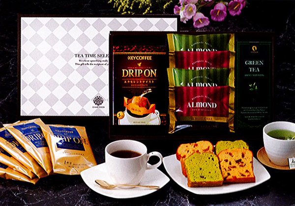 六本木アマンド フルーツケーキ 抹茶ケーキTバック煎茶ドリップコーヒーセット