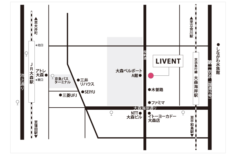 LIVENT本社の地図