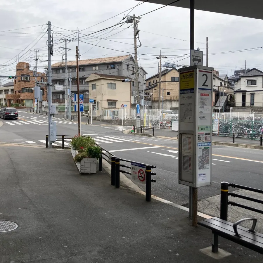 乗車するバス停