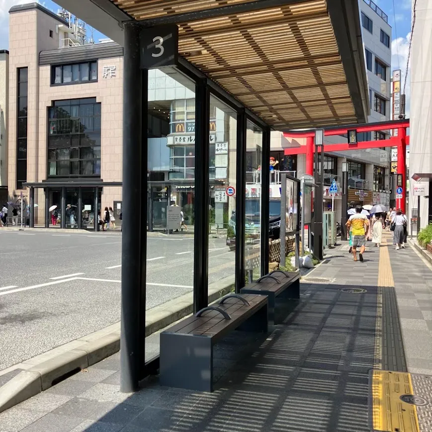 乗車するバス停