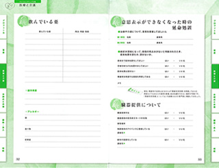 P32飲んでいる薬　P33延命処置・臓器提供