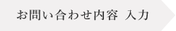 お問い合わせ内容 入力