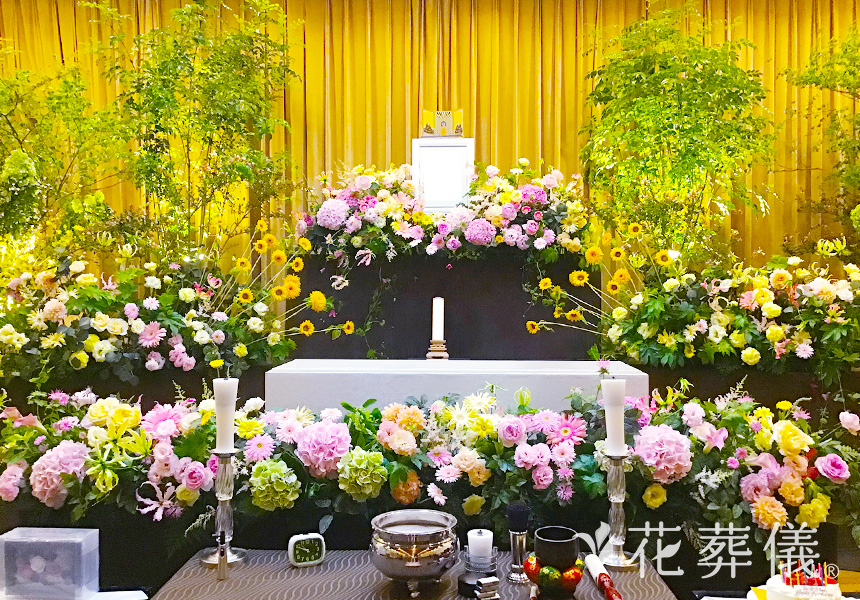 happybirthdayの花祭壇