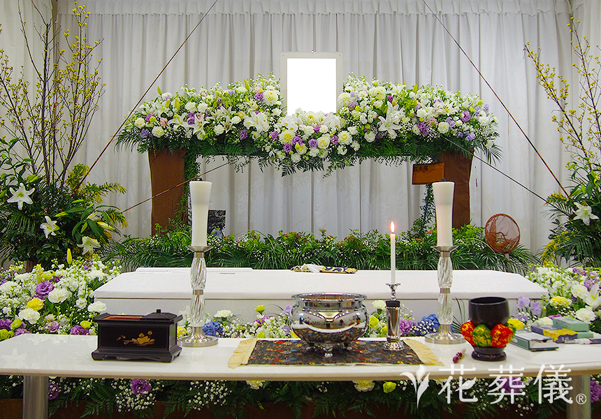 釣り堀の花祭壇