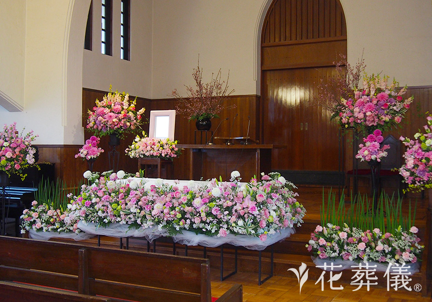桜の咲かない春はないの花祭壇