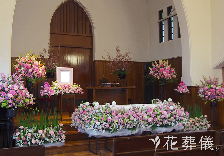 桜の咲かない春はないの花祭壇