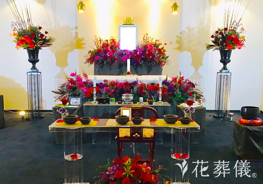 シャンソン歌手の花祭壇