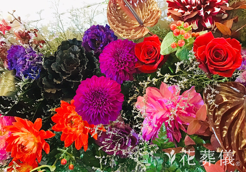 シャンソン歌手の花祭壇