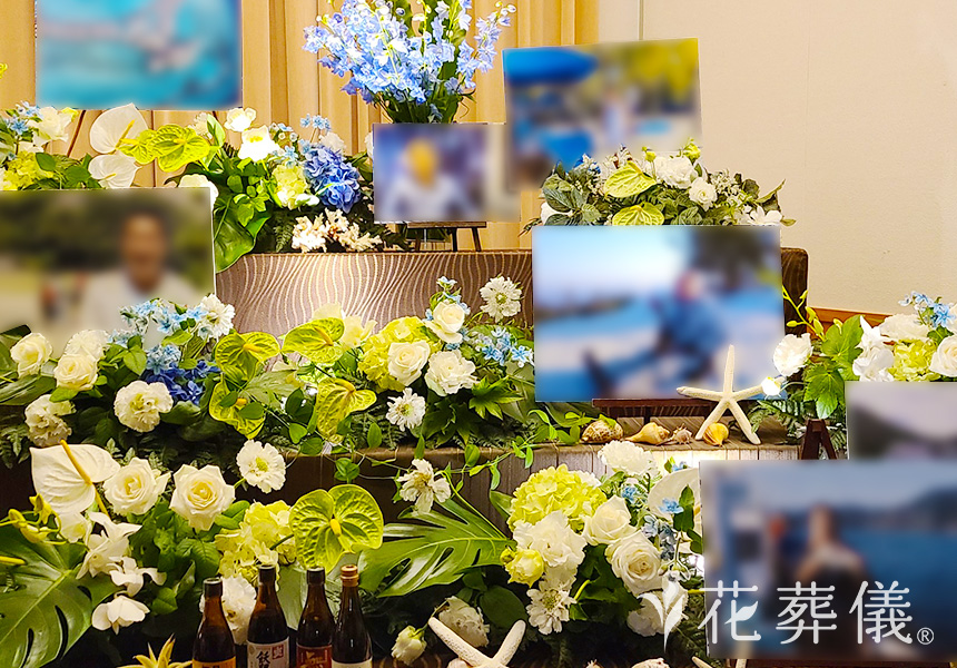 モルディブの海の花祭壇