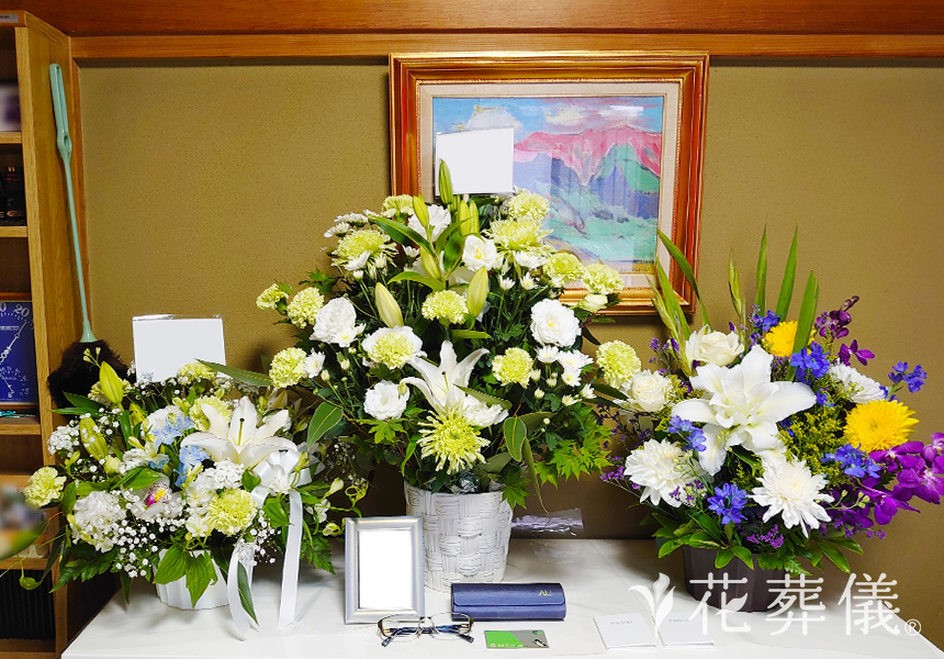 空と海の狭間での花祭壇
