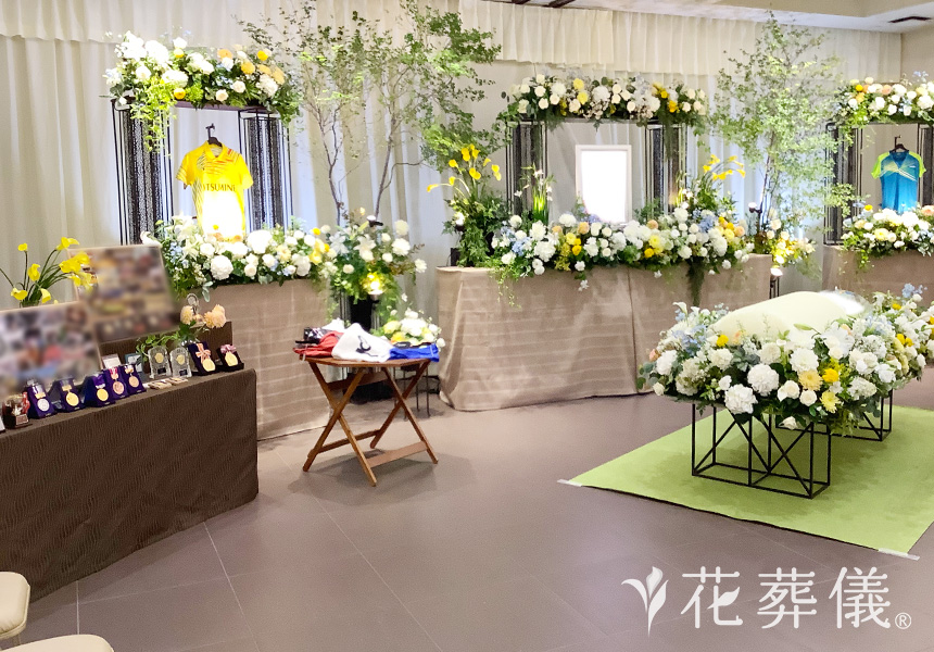 卓球一筋の花祭壇