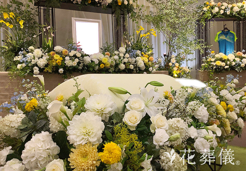 卓球一筋の花祭壇