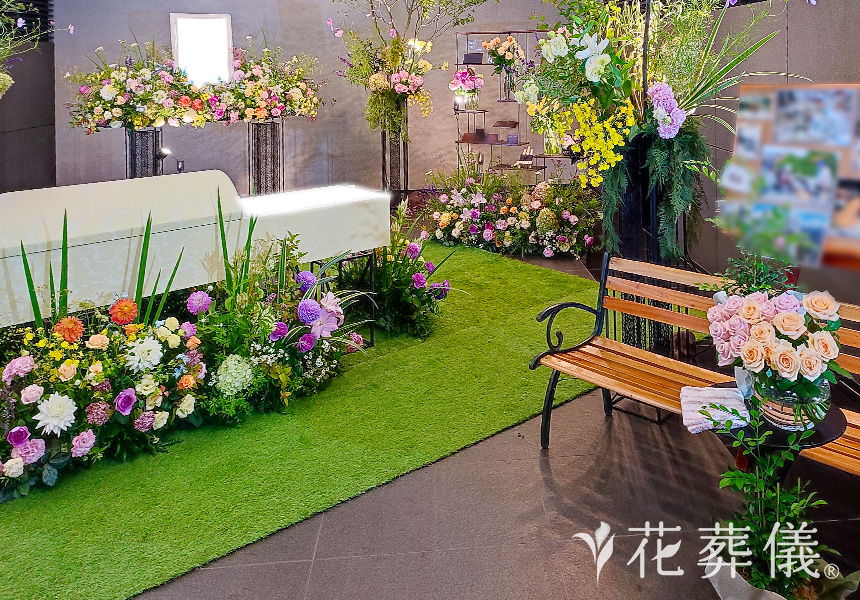 公園の花祭壇