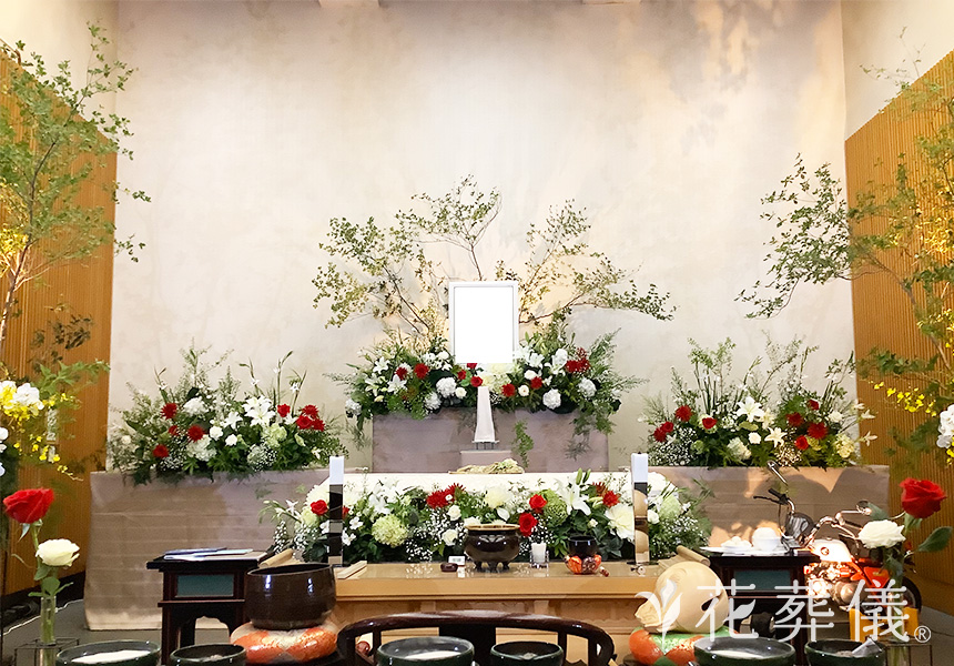 深呼吸の花祭壇