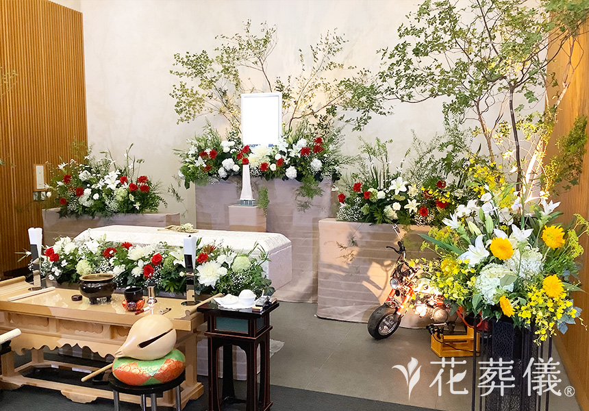 深呼吸の花祭壇