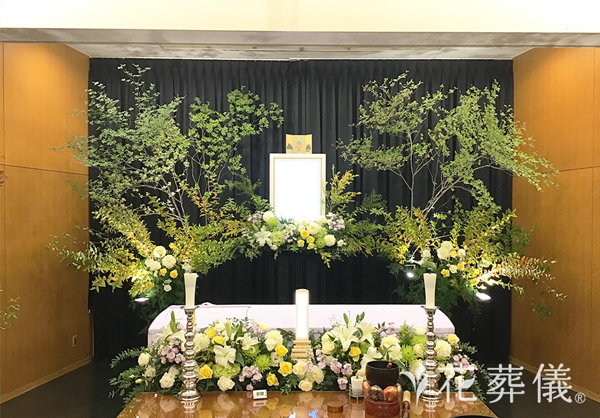ガーデニングの花祭壇