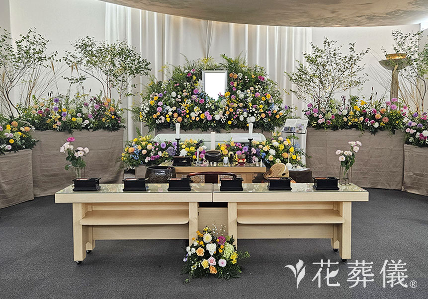 フルートの音色の花祭壇