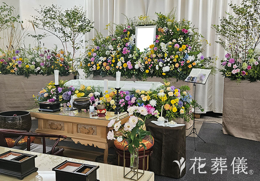 フルートの音色の花祭壇