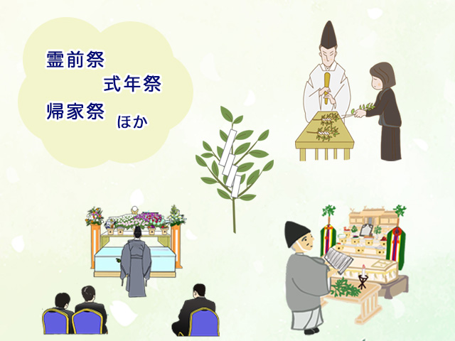 神式における「葬儀後の追悼儀式（仏教でいう法要）」の種類と時期は？