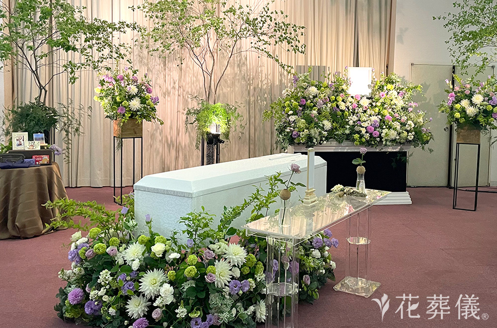 ホームパーティーの花祭壇