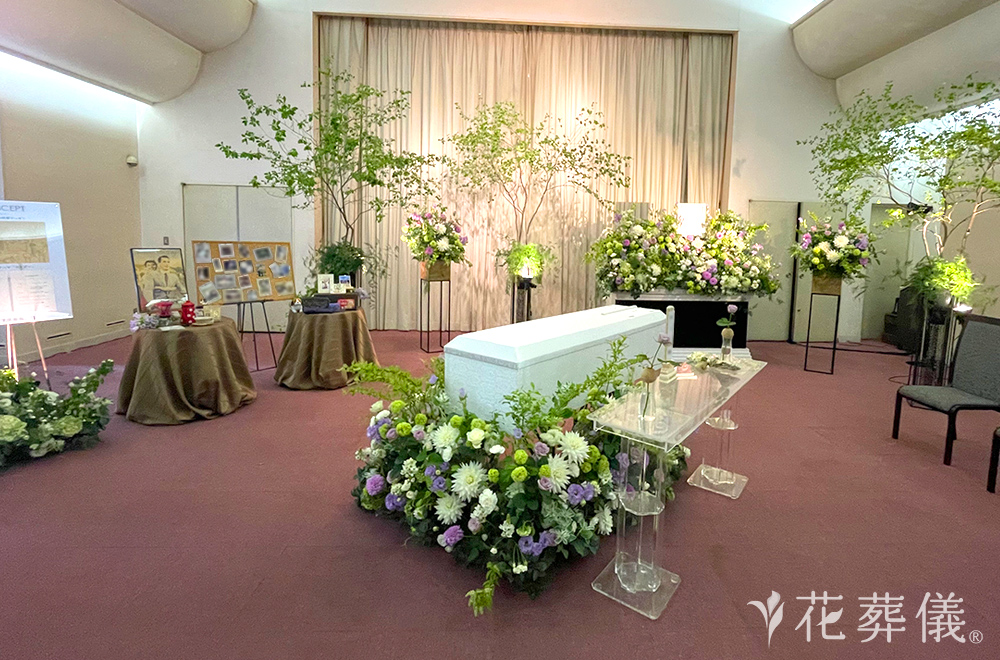 ホームパーティーの花祭壇