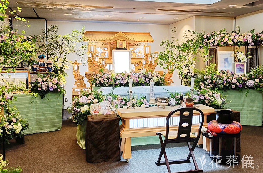 尊敬と称賛の花祭壇