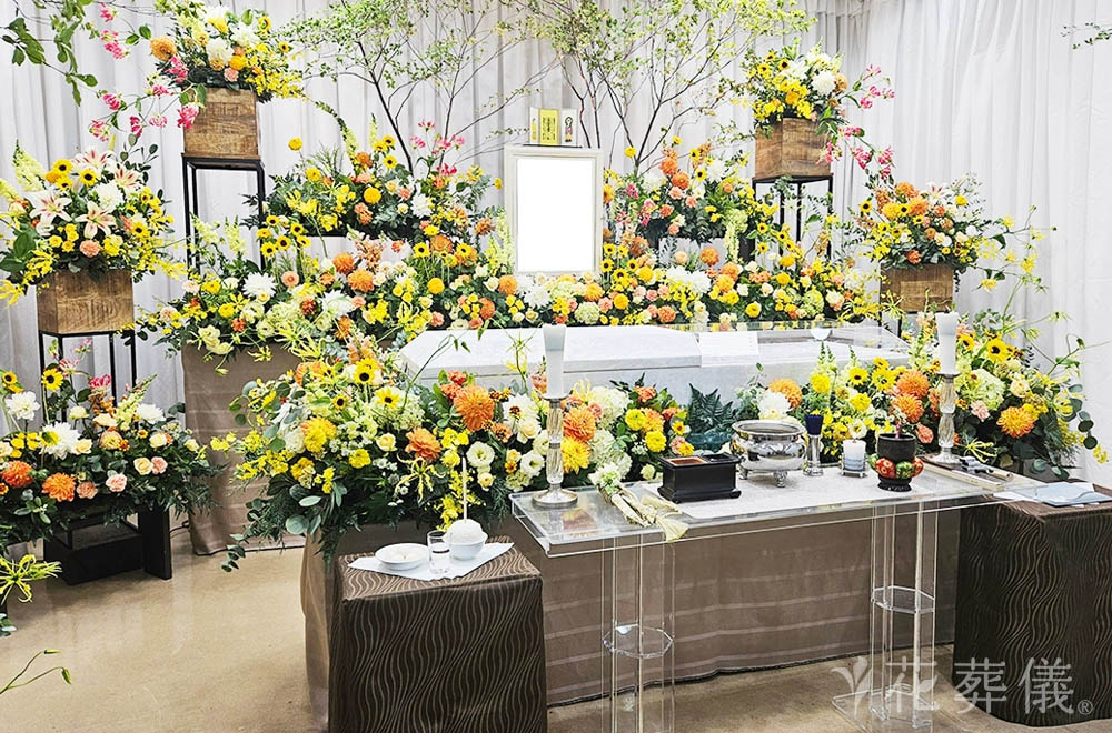 向日葵のようにの花祭壇
