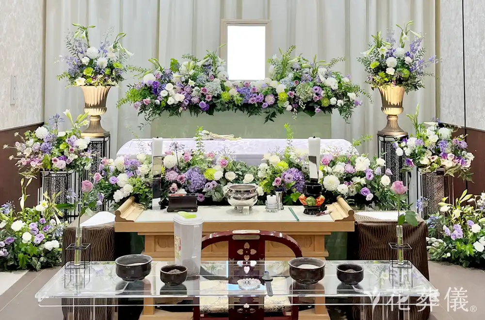 公園散歩の花祭壇