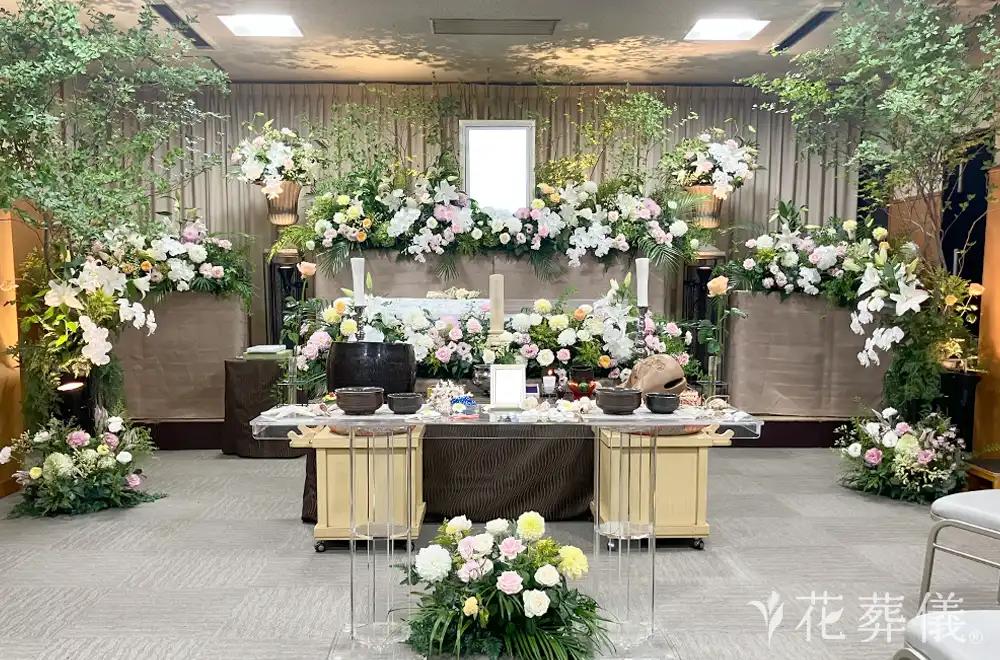 みんな一緒にの花祭壇