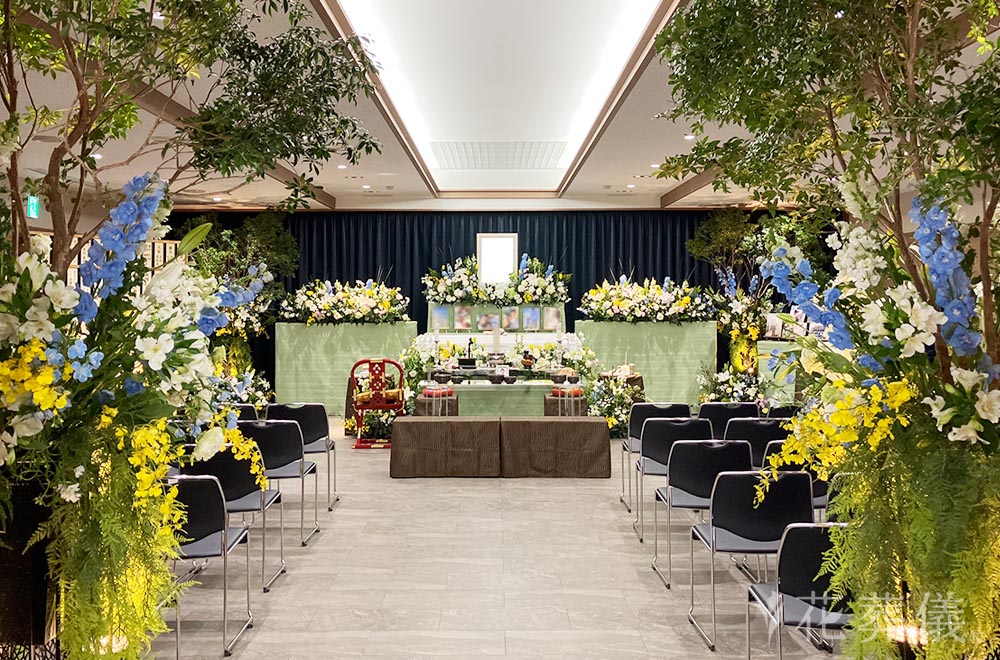 自然な男らしさの花祭壇