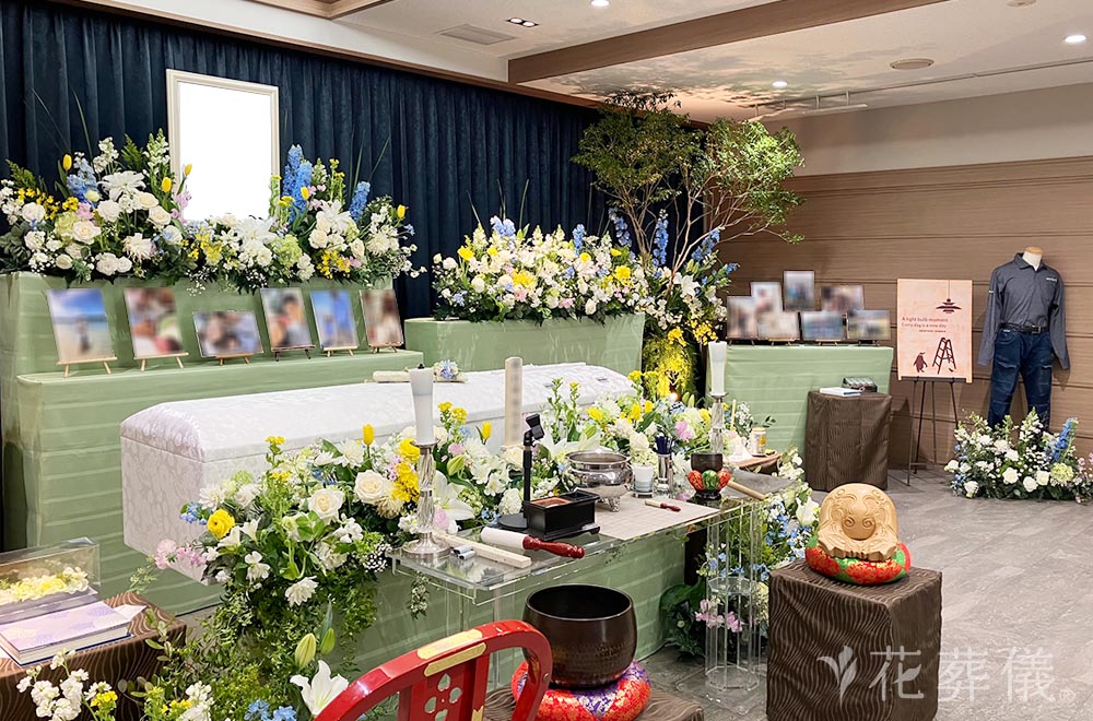 自然な男らしさの花祭壇