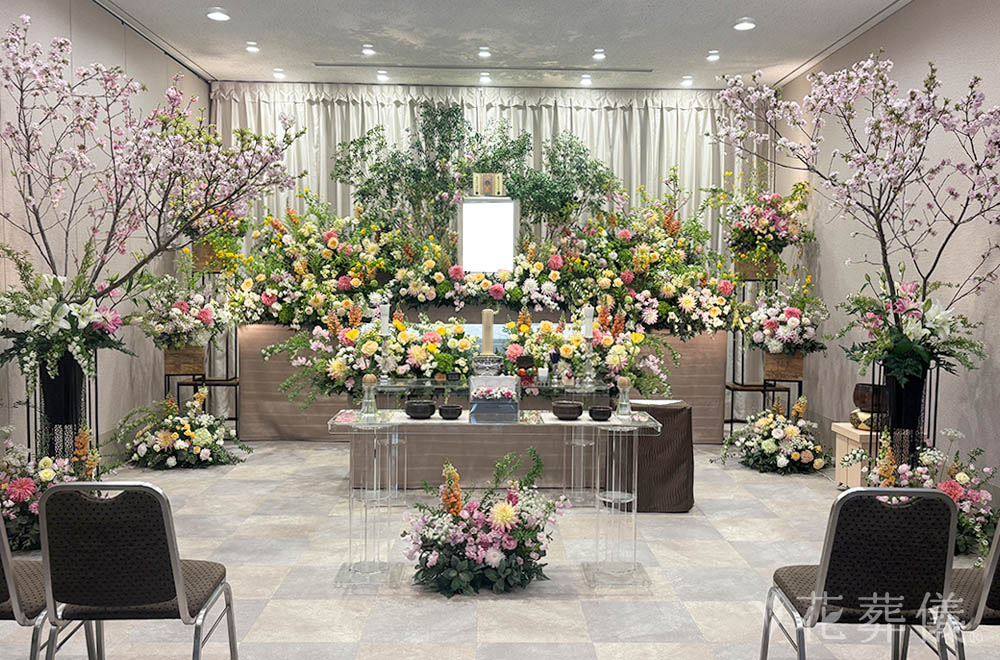 姫路旅行の花祭壇