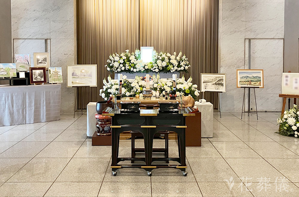 水彩画の世界の花祭壇
