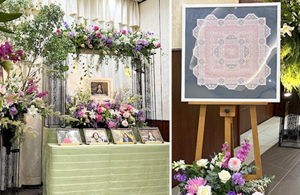 花や植物が好きだった奥様にふさわしい美しい祭壇