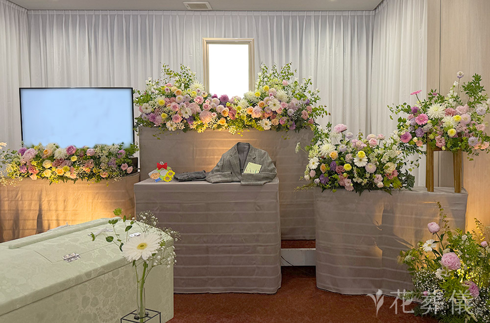 大好きなおじいちゃんへの花祭壇