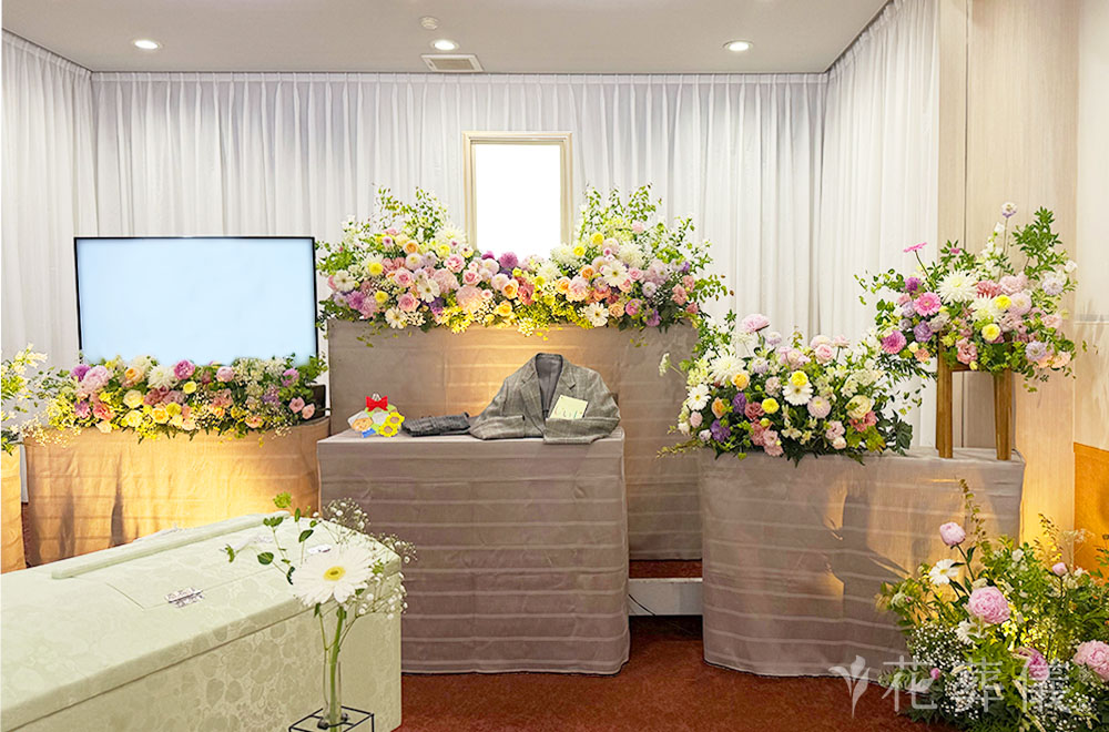 大好きなおじいちゃんへの花祭壇