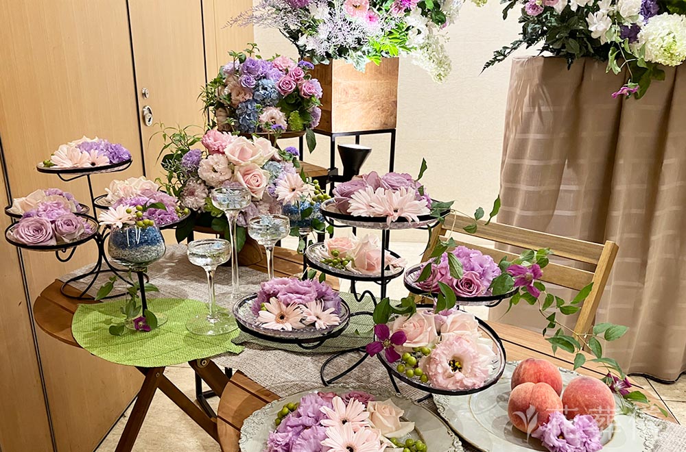 フルーツティーパーティーの花祭壇