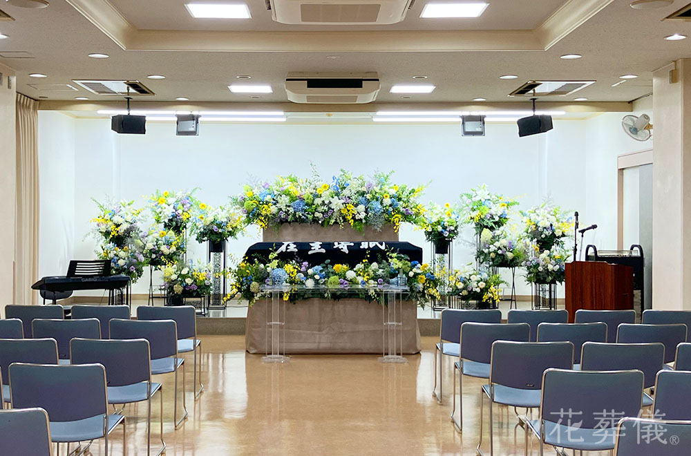 在主安眠家の花祭壇
