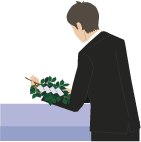 玉串を供える。右足から2~3歩下がり、二礼二拍手(音は鳴らさない)して深く一礼してから自席に戻る