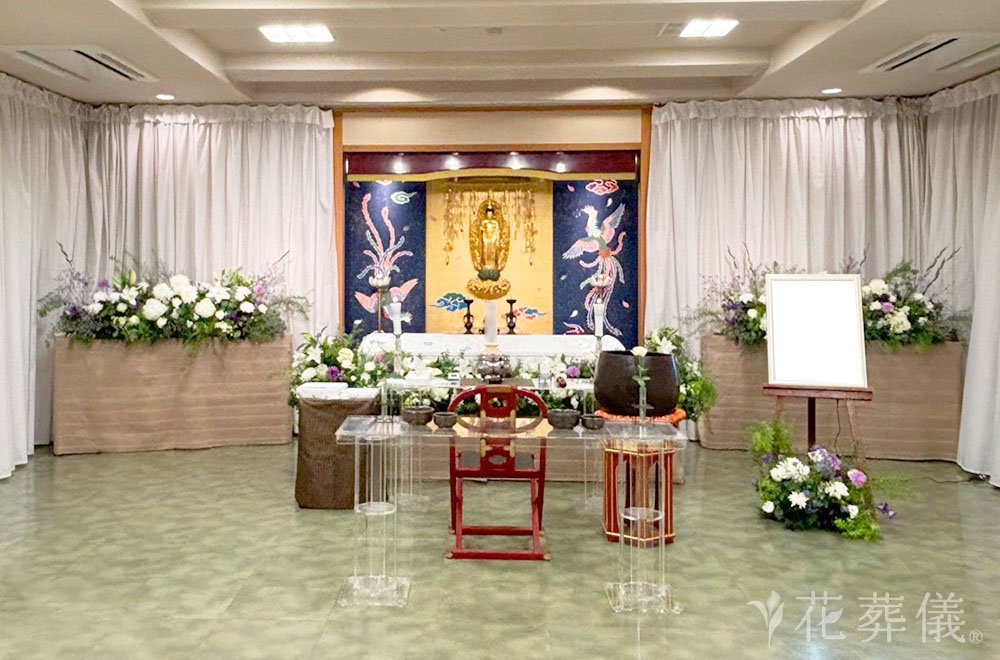 虹色の花祭壇