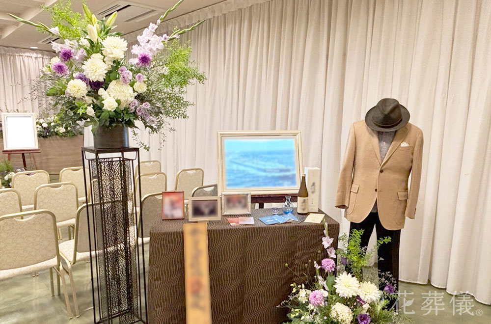 虹色の花祭壇