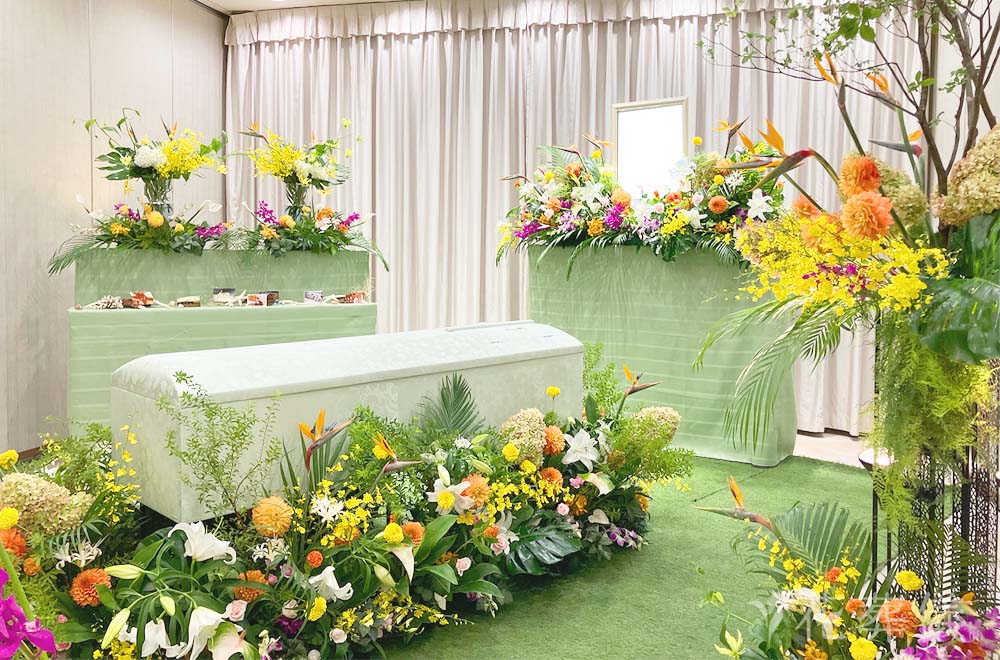 メキシコリゾートの花祭壇