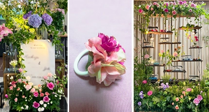 ご夫婦の結婚披露宴のような演出を施した祭壇