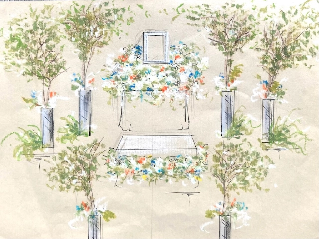 最期まで母らしく｜上品で華やかな花祭壇