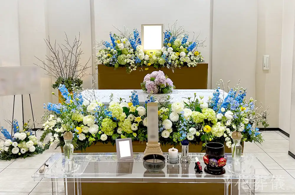 明るくさよならをの花祭壇