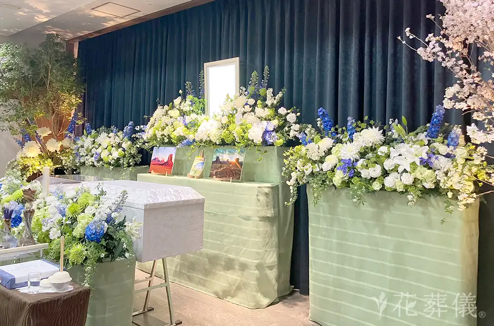 ご家族でお父様と一緒にもう一度散策をの花祭壇