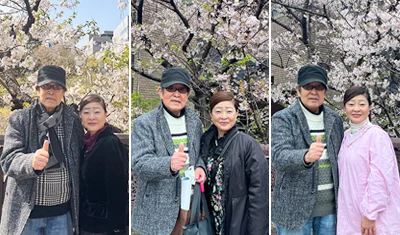 こよなく愛した桜をバックに